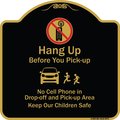 Signmission Designer Series-Hang-up Before You Pick-up Black & Gold Heavy-Gauge Alum, 18" x 18", BG-1818-9971 A-DES-BG-1818-9971